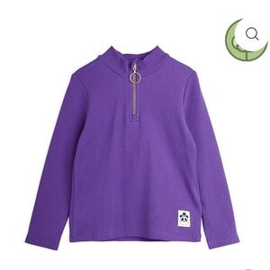 Mini Rodini Purple Half-Zip Kids Sweater NWT 5t
